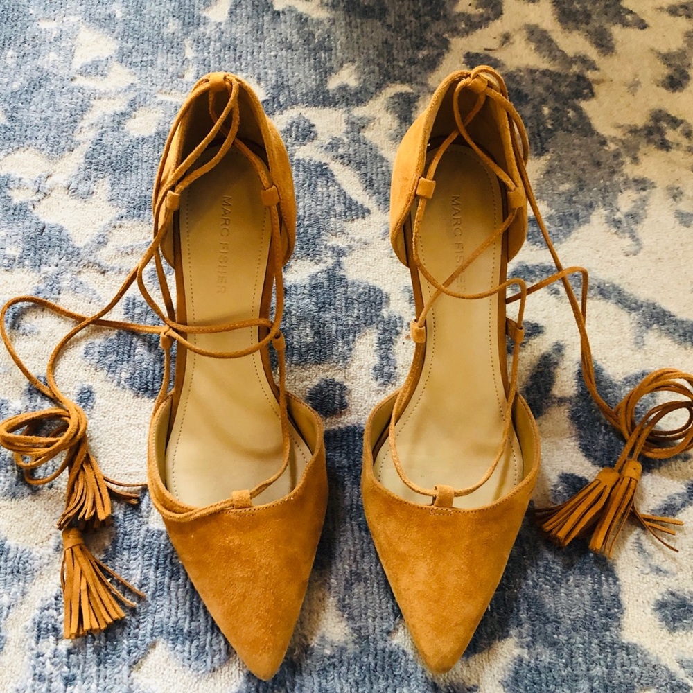 Marc Fisher Suede Lace-up Heels